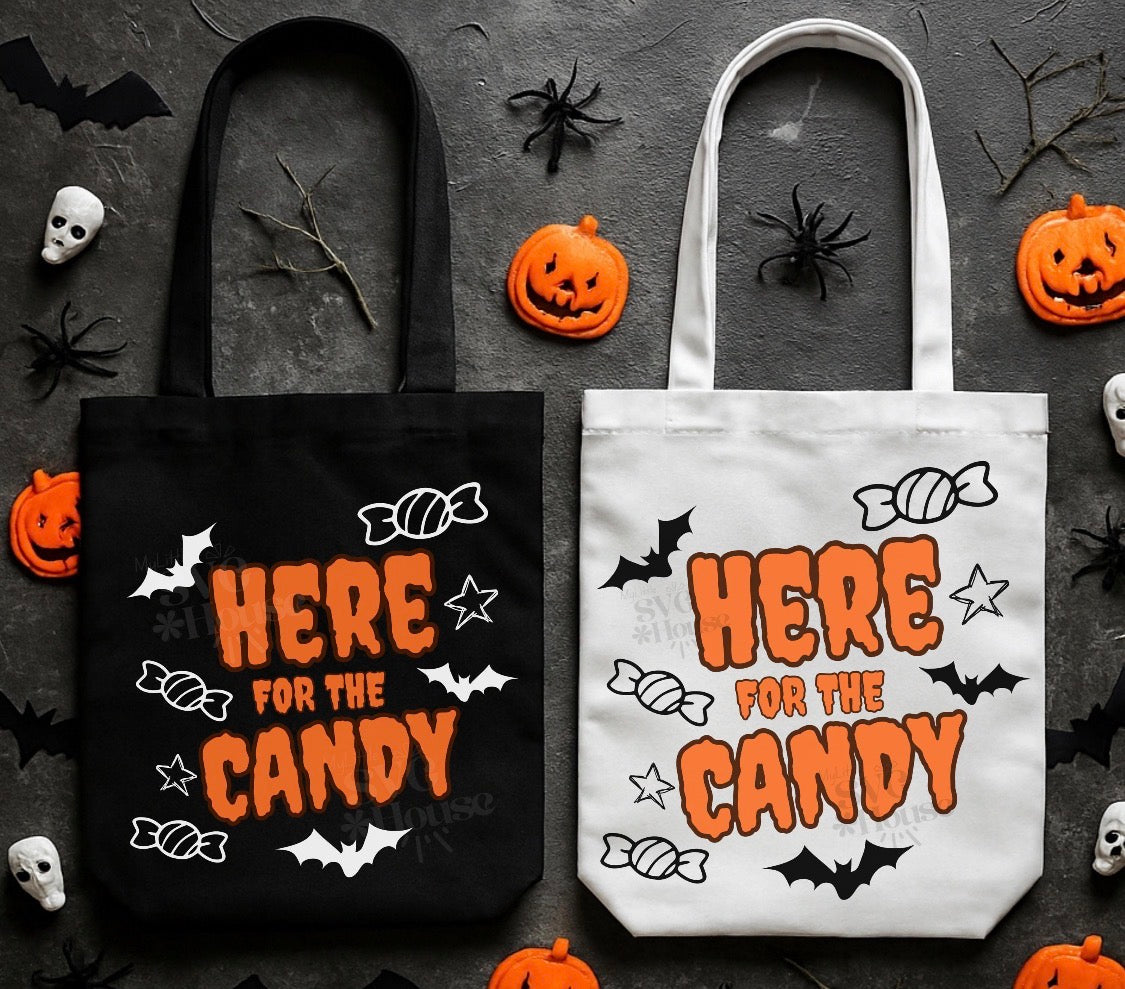 Here for the Candy (trick or treat bag print)