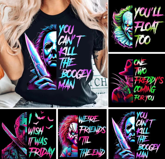 Neon horror movie characters